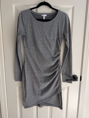 Leith Long sleeve Sheath Dress, Grey, Size medium